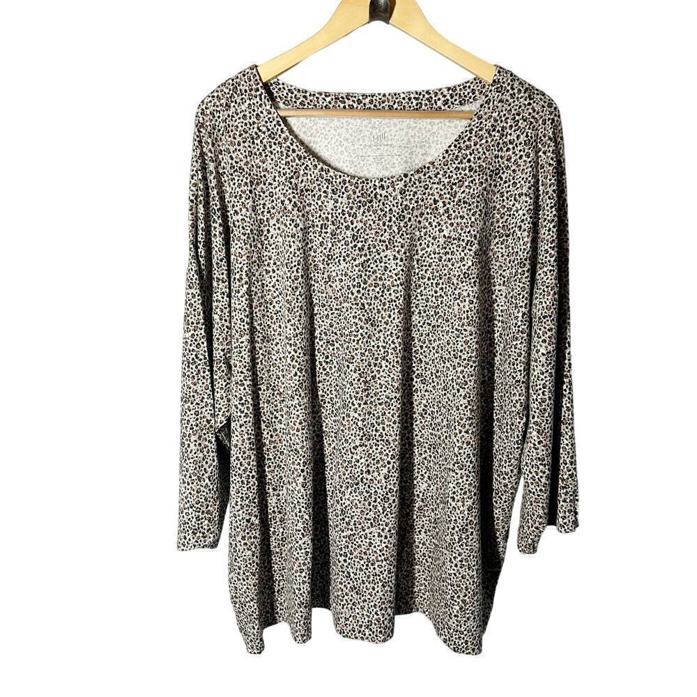 J Jill Luxe Supima Relaxed Tee T-shirt Animal Print
Long Sleeve Size 4X